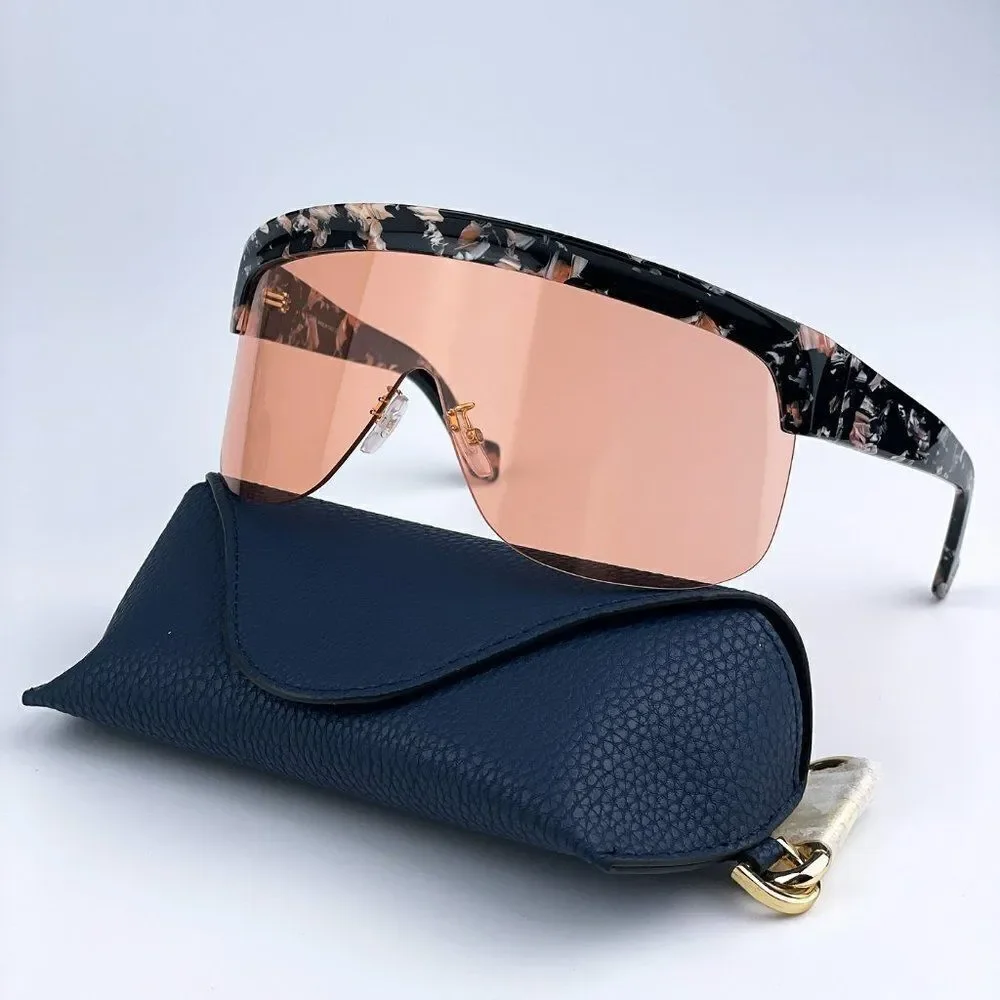 NEW Loewe LW40034U 55S Shiny Colour Havana Bordeaux Mask Shield Women Sunglasses